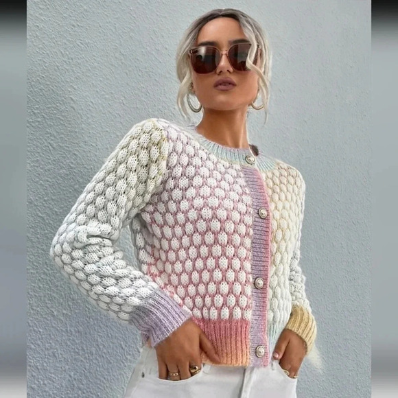 Privé Ombre Marled Knit Button Front Cardigan - Picture 5 of 5